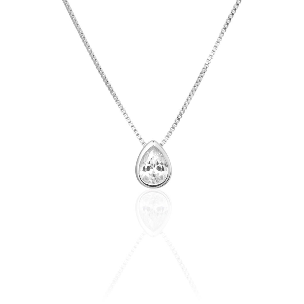 Collier Cherice Argent Blanc Oxyde De Zirconium - Colliers fantaisie Femme | Histoire d&rsquo;Or