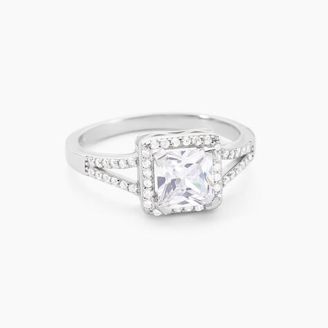 Bague Solitaire Wilona Argent Blanc Oxyde De Zirconium - Bagues solitaires Femme | Histoire d&rsquo;Or