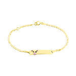 Bracelet Identit&eacute; Euzebia Maille Chemin De Fer Or Jaune - Bracelets Communion Enfant | Histoire d&rsquo;Or