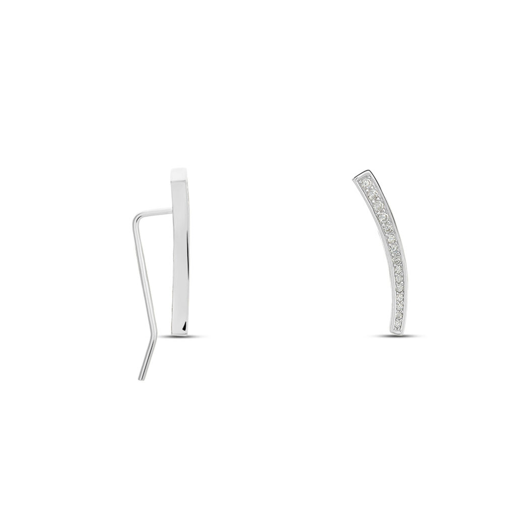 Boucles D'oreilles Grimpantes Argent Blanc Solvic Oxydes De Zirconium - Boucles d'oreilles fantaisie Femme | Histoire d’Or