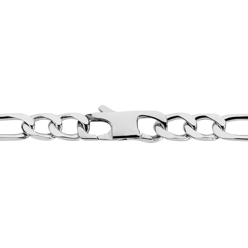 Bracelet Identit&eacute; Vivian Maille Alternee 1/3 Argent Blanc - Gourmettes Homme | Histoire d&rsquo;Or