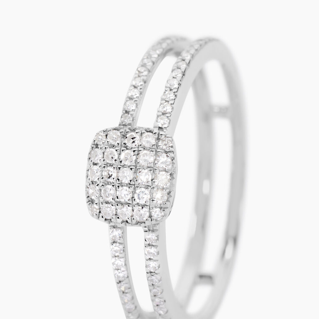 Bague Aude Or Blanc Diamant - Bagues avec pierre Femme | Histoire d’Or