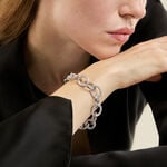 Bracelet Aelia Maille Alternee Acier Blanc - Bracelets fantaisie Femme | Histoire d&rsquo;Or