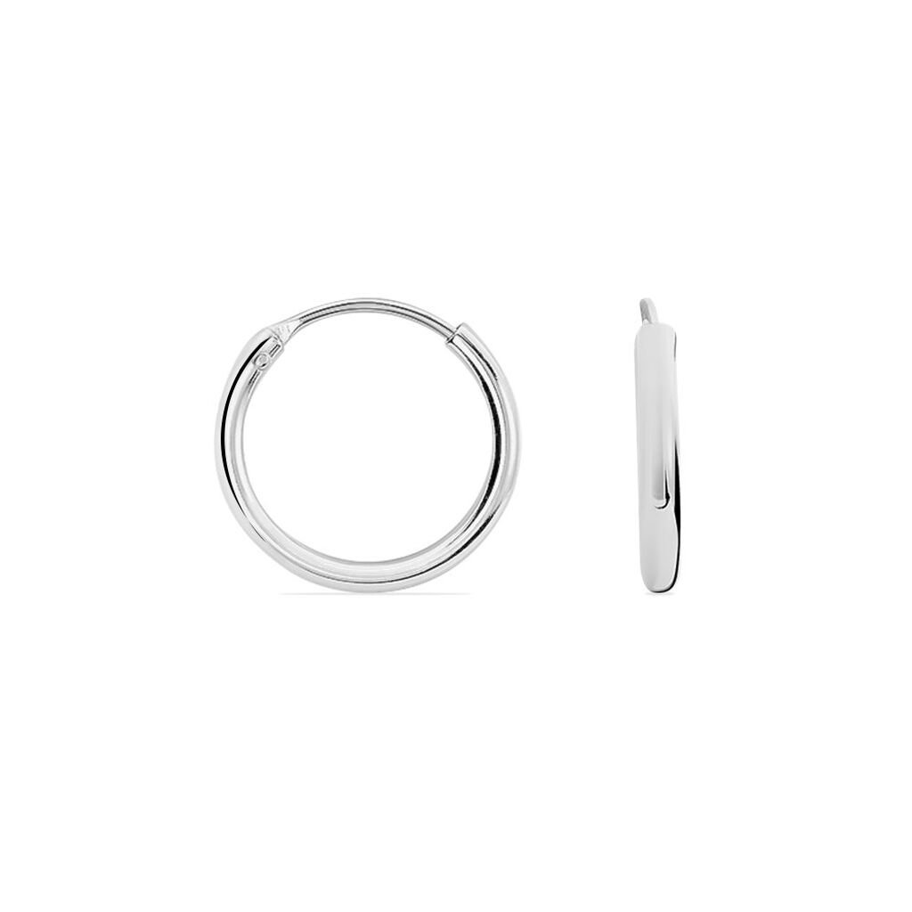 Créoles Argent Blanc Olympia - Boucles d'oreilles créoles Femme | Histoire d’Or
