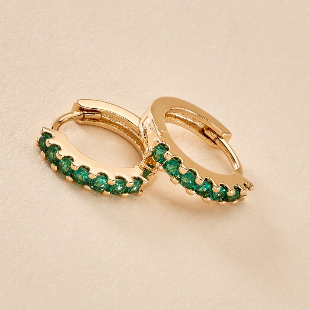 Créoles Marty Plaqué Or Jaune Spinelle Synthétique - Boucles d'oreilles créoles Femme | Histoire d’Or