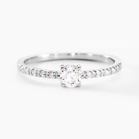 Bague Solitaire Servana Or Blanc Oxyde De Zirconium