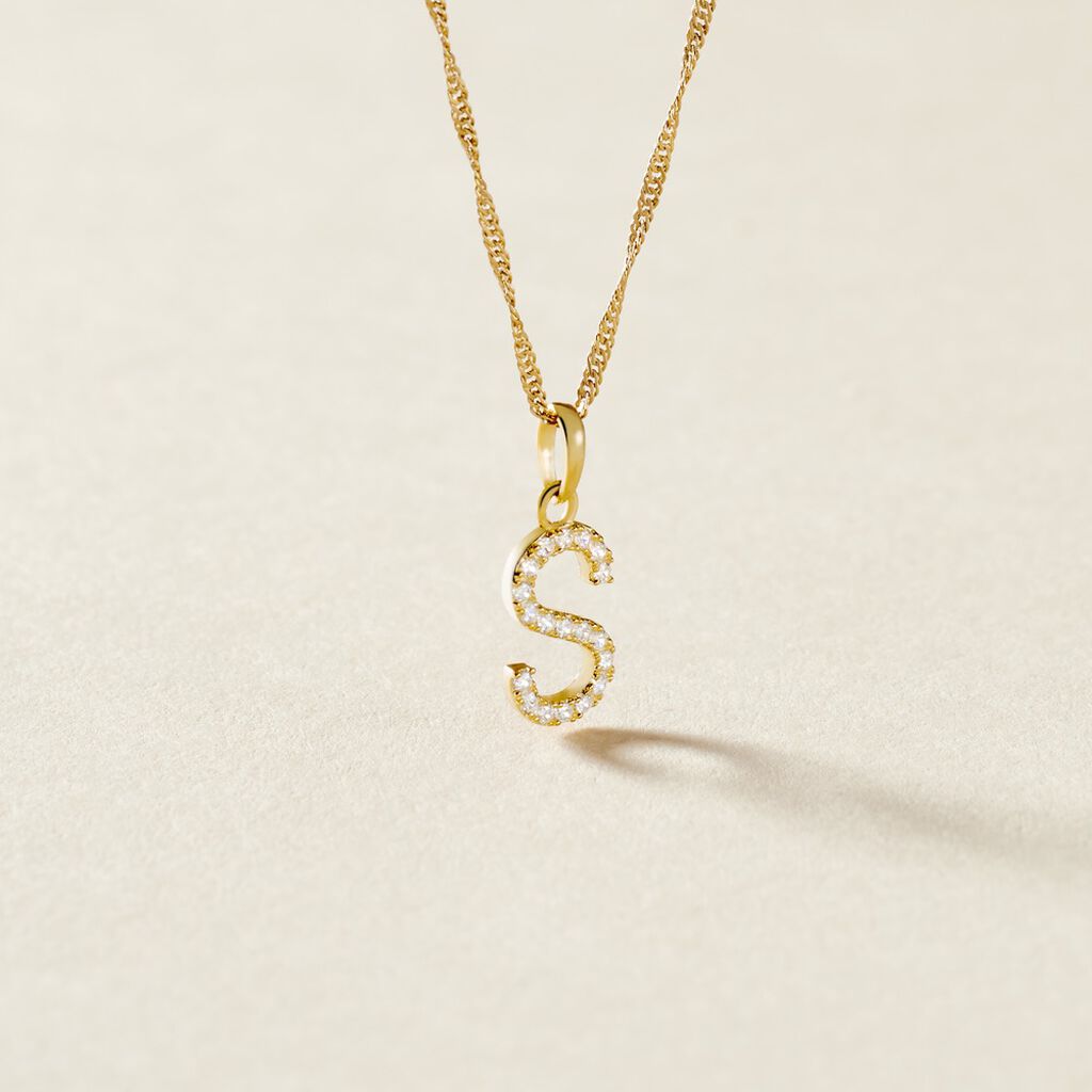 Pendentif Klementine Or Jaune Oxyde De Zirconium - Pendentifs Famille | Histoire d’Or