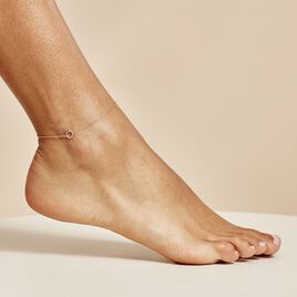 Chaîne De Cheville Aku Plaqué Or Doré Oxyde De Zirconium Blanc - Chaînes de cheville Femme | Histoire d’Or