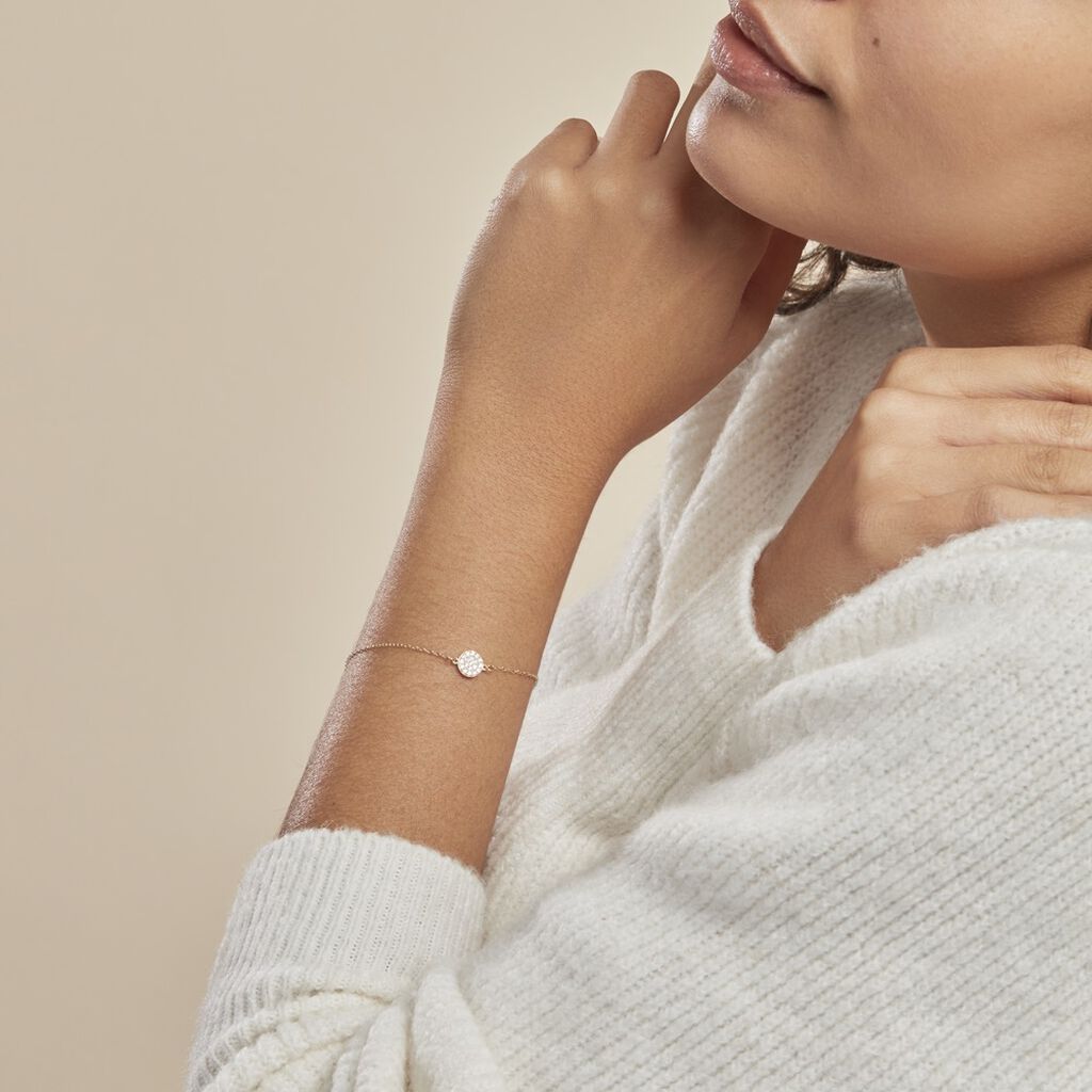 Bracelet Or Jaune Burak Oxyde De Zirconium - Bracelets Femme | Histoire d’Or
