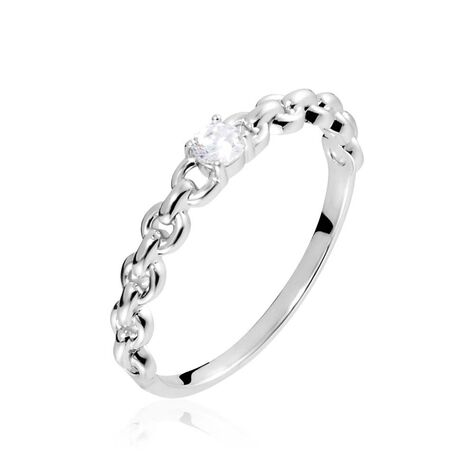 Bague Solitaire Moccus Argent Blanc Oxyde De Zirconium - Bagues solitaires Femme | Histoire d’Or