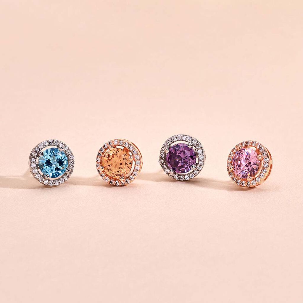 Boucles D'oreilles Puces Rio Argent Rose Oxyde - Boucles d'oreilles fantaisie Femme | Histoire d’Or