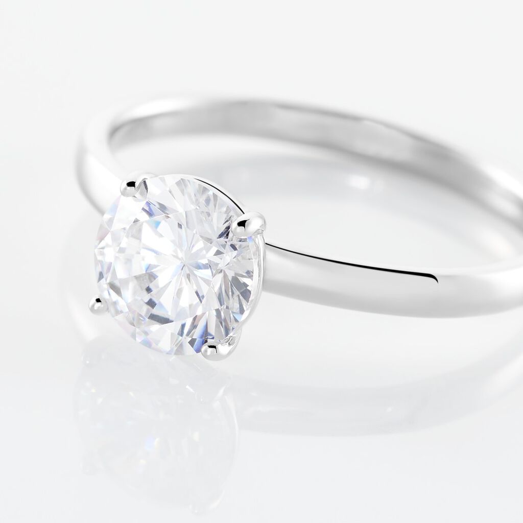 Bague Solitaire Stella Argent Blanc Oxyde De Zirconium - Bagues solitaires Femme | Histoire d&rsquo;Or