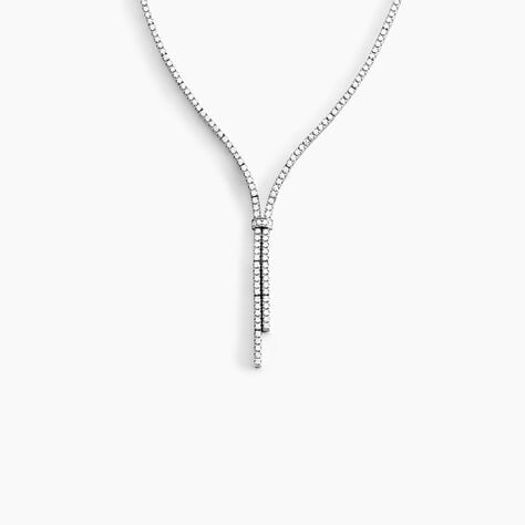 Collier River Or Blanc Diamant - Colliers Femme | Histoire d’Or