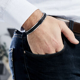Bracelet Jonc Ahmet Acier Blanc - Bracelets fantaisie Homme | Histoire d’Or