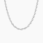 Collier Ciana Torsade Diamante Argent Blanc - Chaines Femme | Histoire d&rsquo;Or