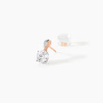 Boucles D'oreilles Pendantes Micheline Or Bicolore Oxyde De Zirconium - Boucles d'oreilles pendantes Femme | Histoire d&rsquo;Or
