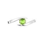 Bague Tiphaine Or Blanc P&eacute;ridot - Bagues solitaires Femme | Histoire d&rsquo;Or