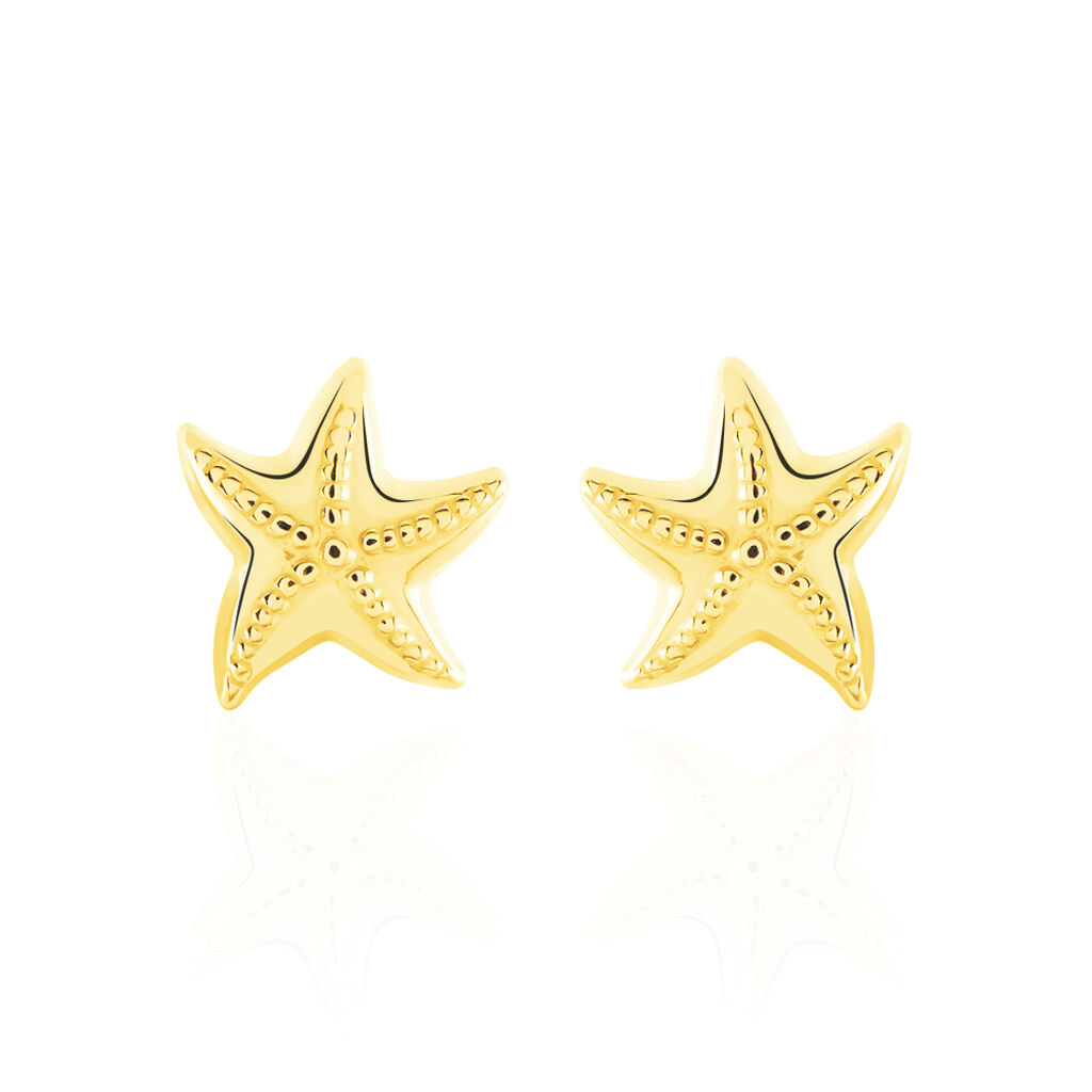 Boucles D'oreilles Puces Alphonsine Etoile De Mer Or Jaune - Clous d'oreilles Femme | Histoire d’Or