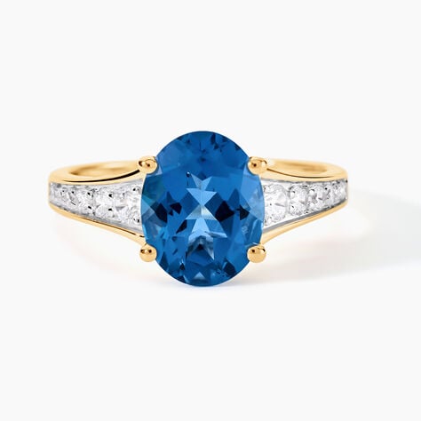 Bague Or Jaune Marie-camille Topaze Oxydes De Zirconium - Bagues solitaires Femme | Histoire d&rsquo;Or