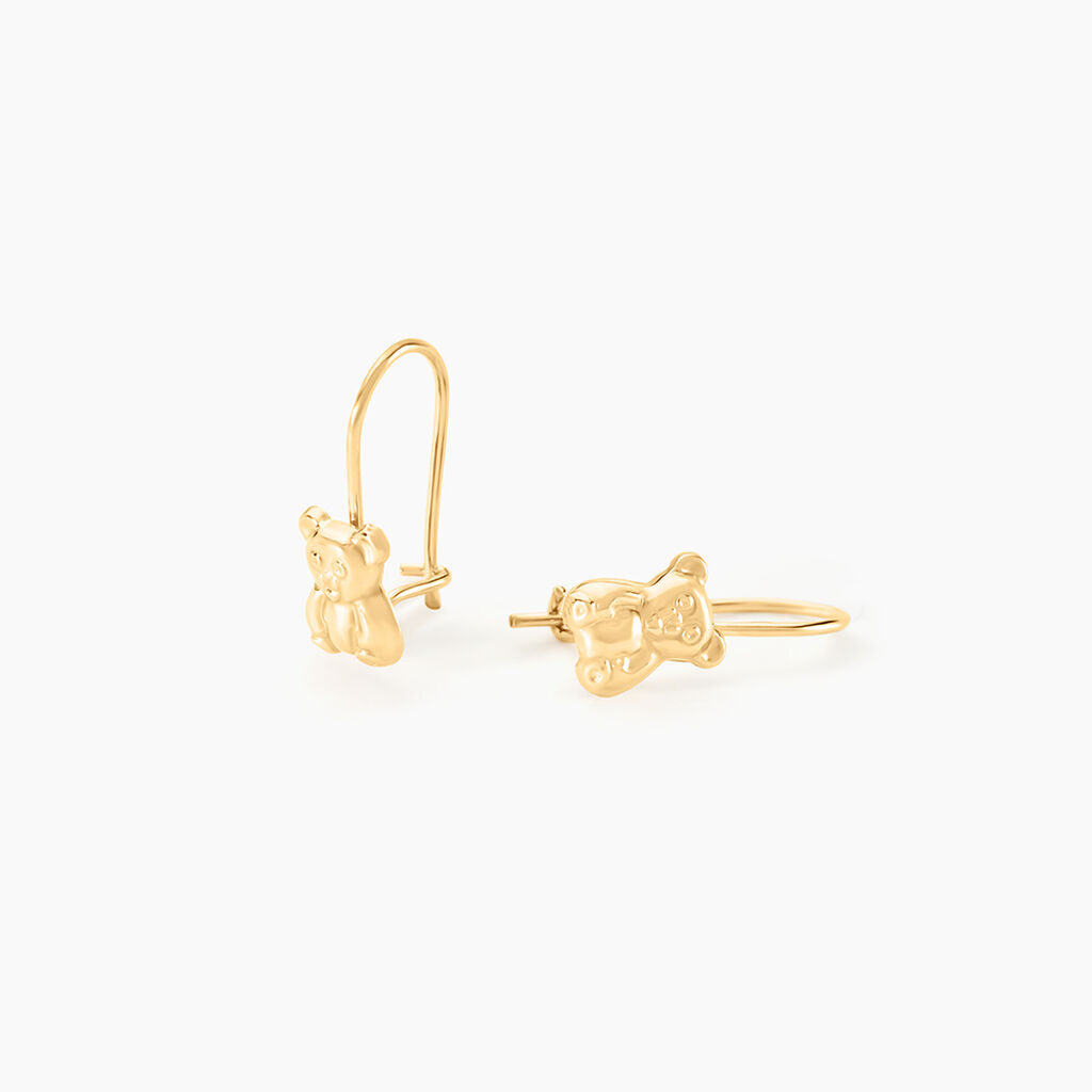 Boucles D'oreilles Pendantes Baptista Ours Or Jaune - Boucles d'oreilles pendantes Enfant | Histoire d&rsquo;Or