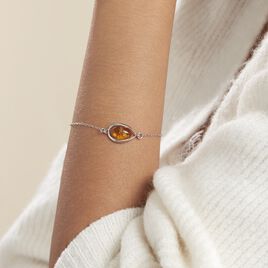 Bracelet Hilda Argent Blanc Ambre - Bracelets fantaisie Femme | Histoire d’Or