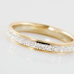 Alliance Grain De Folie Diamantee Ruban Plat Or Bicolore - Alliances Unisex | Histoire d&rsquo;Or