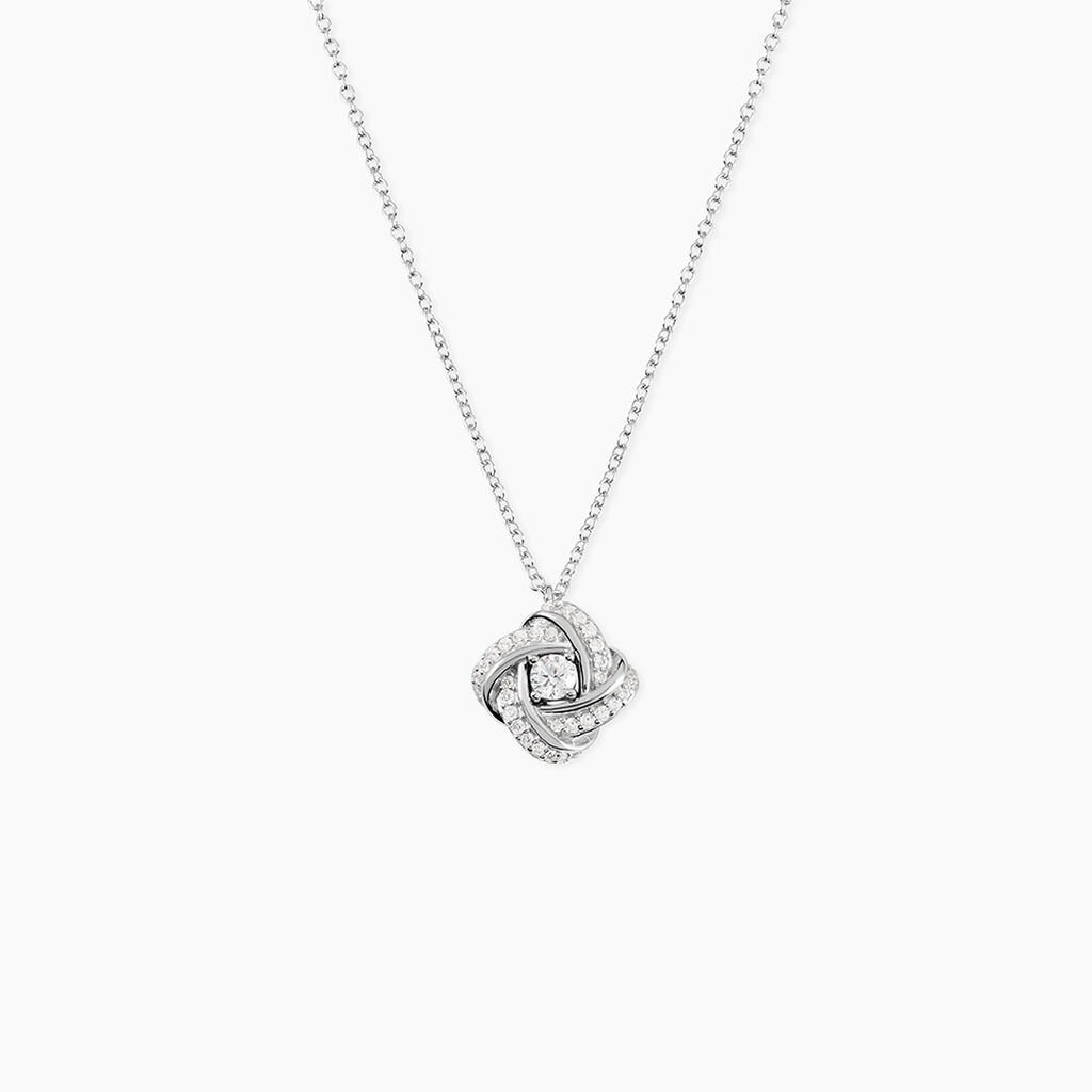Collier Anasthase Argent Blanc Oxyde De Zirconium - Colliers fantaisie Femme | Histoire d&rsquo;Or