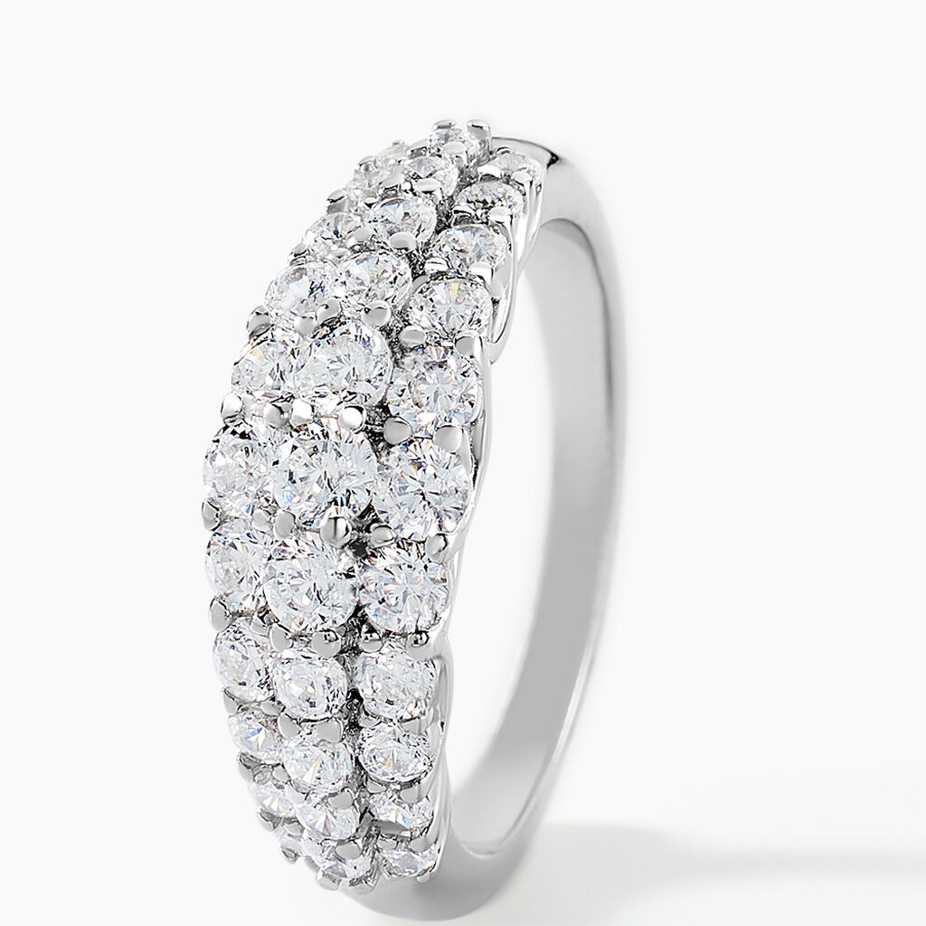 Bague Faustine Argent Blanc Oxyde De Zirconium - Bagues solitaires Femme | Histoire d&rsquo;Or