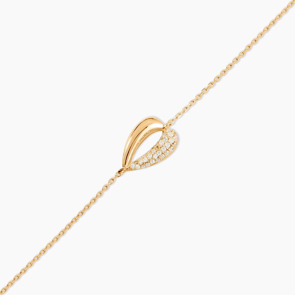 Bracelet Shiny Bold Plaqu&eacute; Or Jaune Oxyde De Zirconium - Bracelets Pierre Femme | Histoire d&rsquo;Or