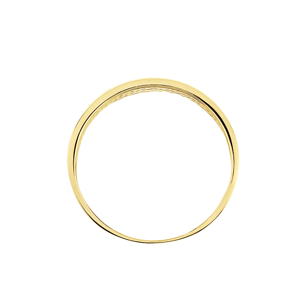 Bague Banda Or Jaune Oxyde De Zirconium - Bagues avec pierre Femme | Histoire d&rsquo;Or
