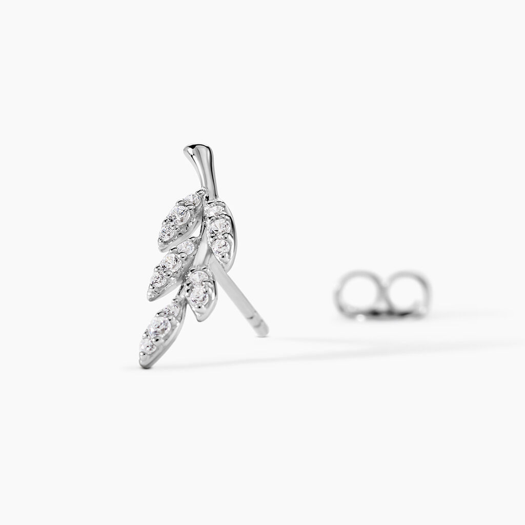 Boucles D'oreilles Puces Alma Argent Blanc Oxyde De Zirconium - Boucles d'oreilles fantaisie Femme | Histoire d&rsquo;Or