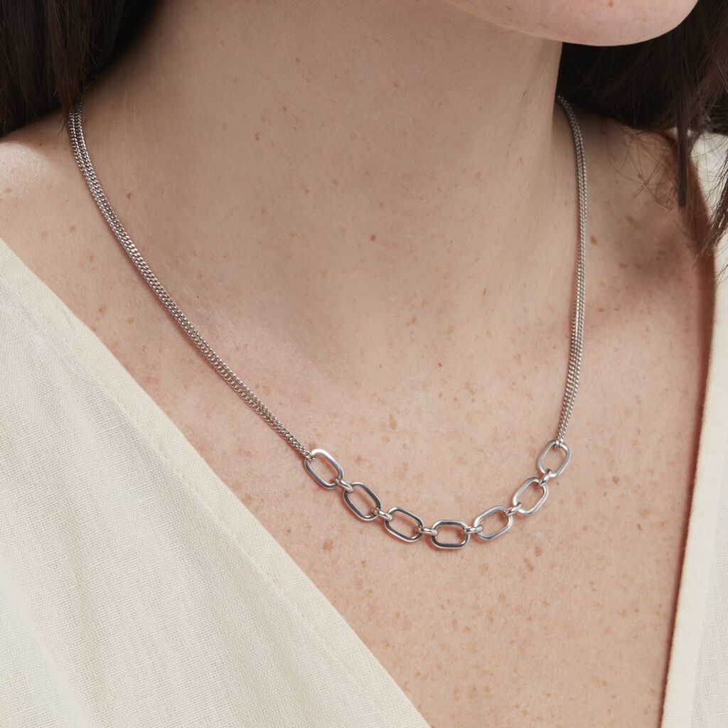 Collier Argent Blanc Nos - Colliers fantaisie Femme | Histoire d’Or