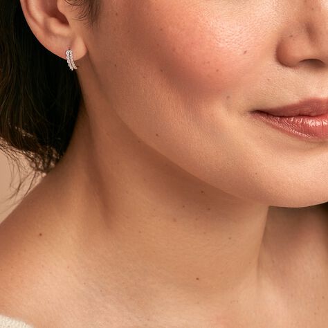 Créoles The Crown Or Blanc Oxyde De Zirconium - Boucles d'oreilles créoles Femme | Histoire d’Or