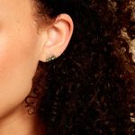 Boucles D'oreilles Puces Navette Or Jaune Emeraude Diamant - Clous d'oreilles Femme | Histoire d&rsquo;Or