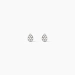 Boucles D'oreilles Puces Nevena Or Blanc Diamant - Clous d'oreilles Femme | Histoire d&rsquo;Or