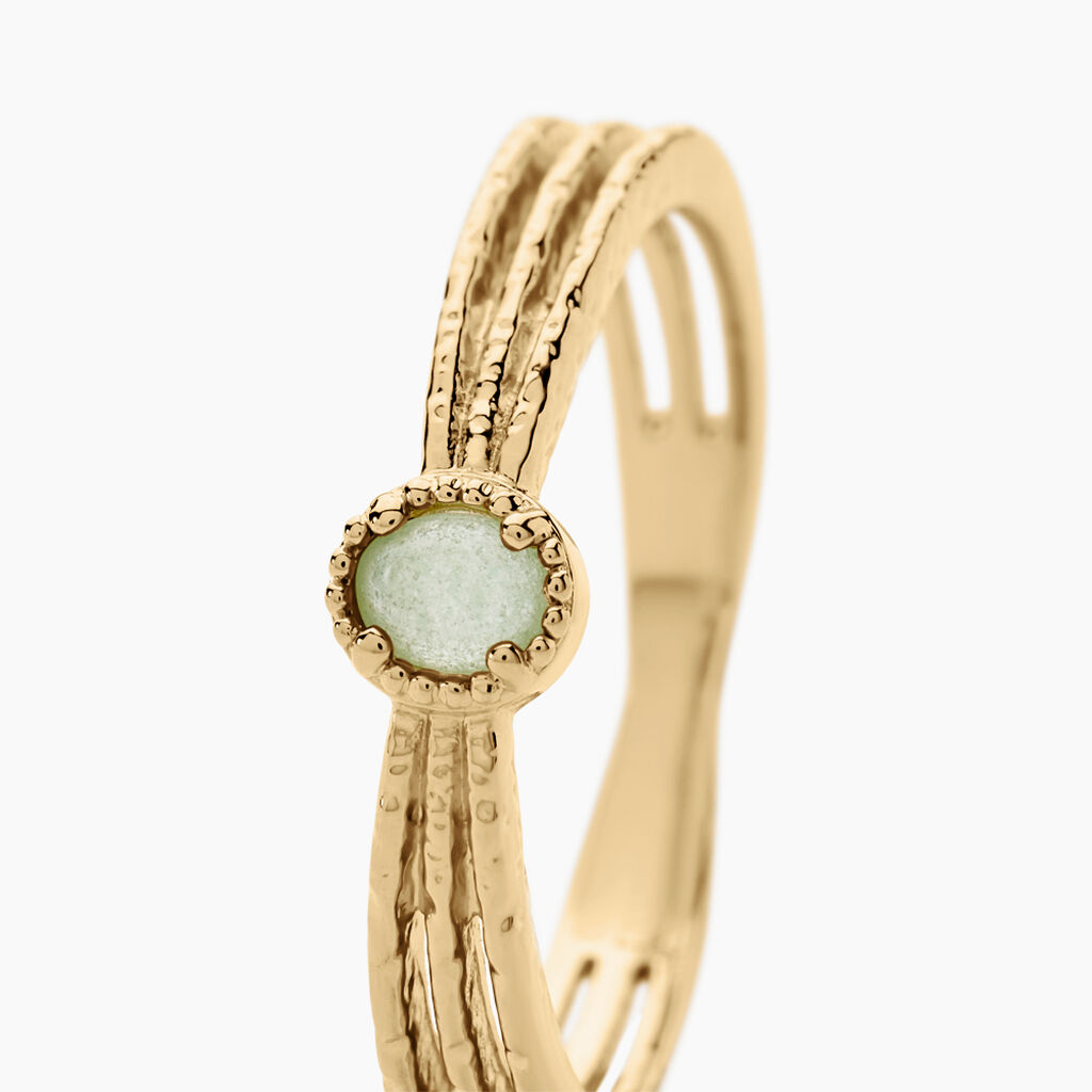 Bague Ensoleillée Plaqué Or Jaune Aventurine - Bagues avec pierre Femme | Histoire d’Or
