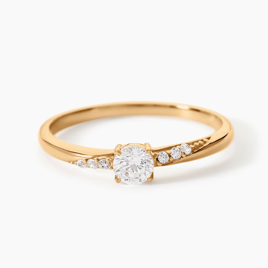 Bague Delphina Plaqu&eacute; Or Jaune Oxyde De Zirconium -  Femme | Histoire d&rsquo;Or