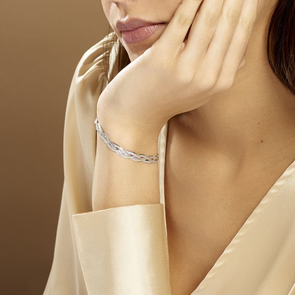 Bracelet Elae Argent Blanc - Bracelets chaîne Femme | Histoire d’Or