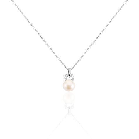 Collier Lilio Argent Blanc Perle De Culture Et Oxyde De Zirconium - Colliers fantaisie Femme | Histoire d&rsquo;Or