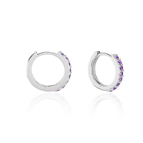 Cr&eacute;oles Rio Argent Blanc Oxyde De Zirconium - Boucles d'oreilles cr&eacute;oles Femme | Histoire d&rsquo;Or