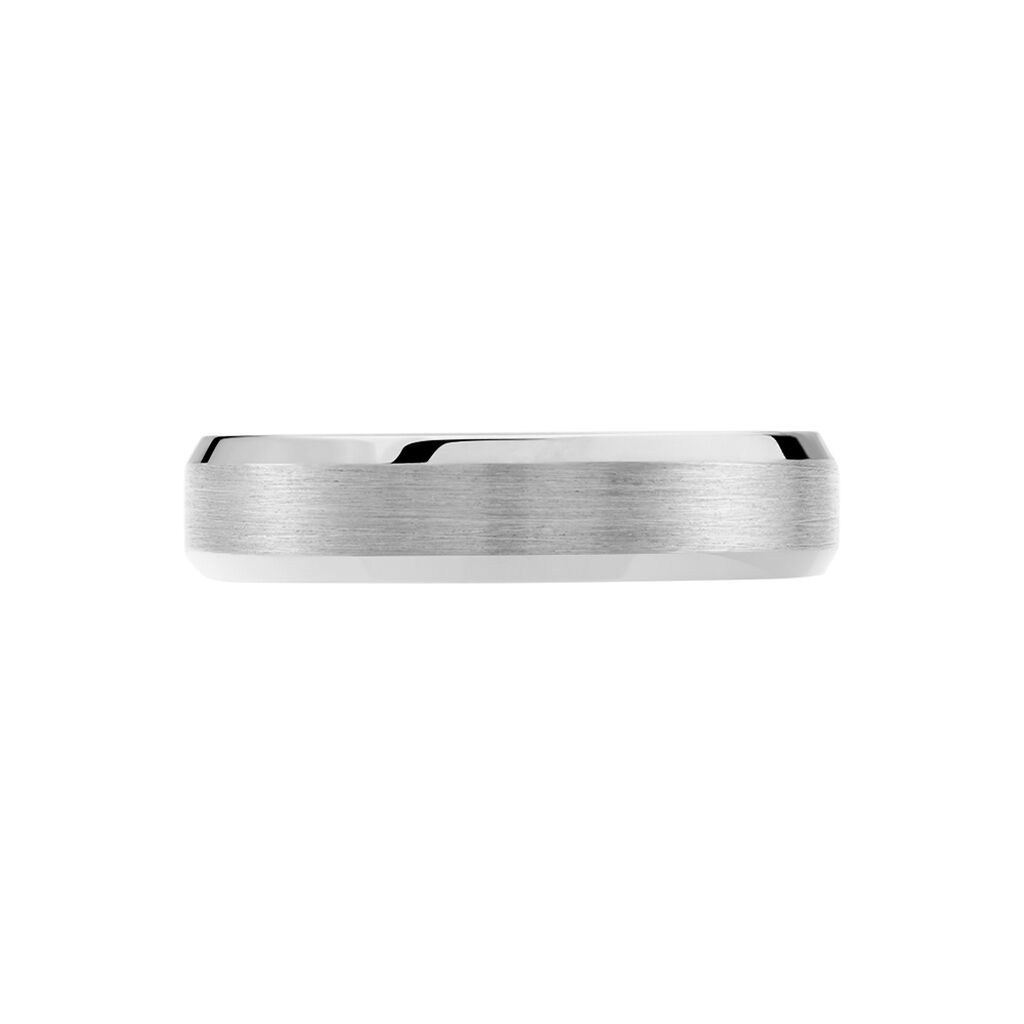 Alliance Mat Et Brillant Biseaute Ruban Plat Palladium Blanc - Alliances Homme | Histoire d’Or