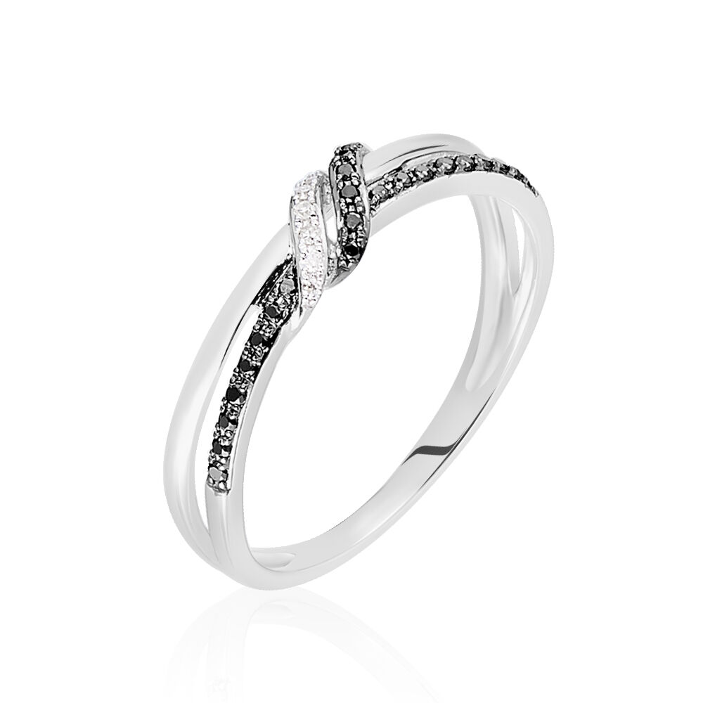 Bagues avec pierre N ud Or Diamant Ronde Griffes Blanc 375 1000