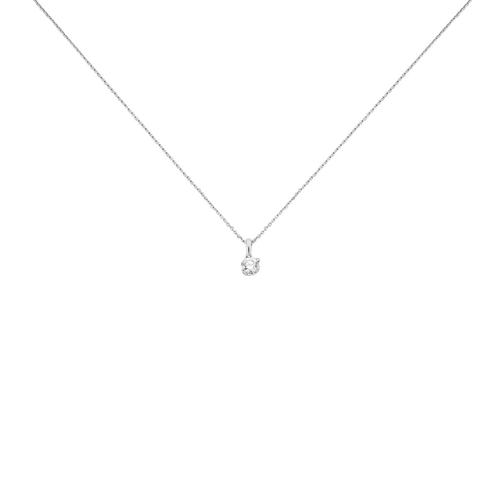 Collier Natalia Platine Blanc Diamant - Colliers Femme | Histoire d&rsquo;Or