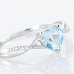 Bague Clothilde Or Blanc Topaze Et Oxyde De Zirconium - Bagues solitaires Femme | Histoire d&rsquo;Or