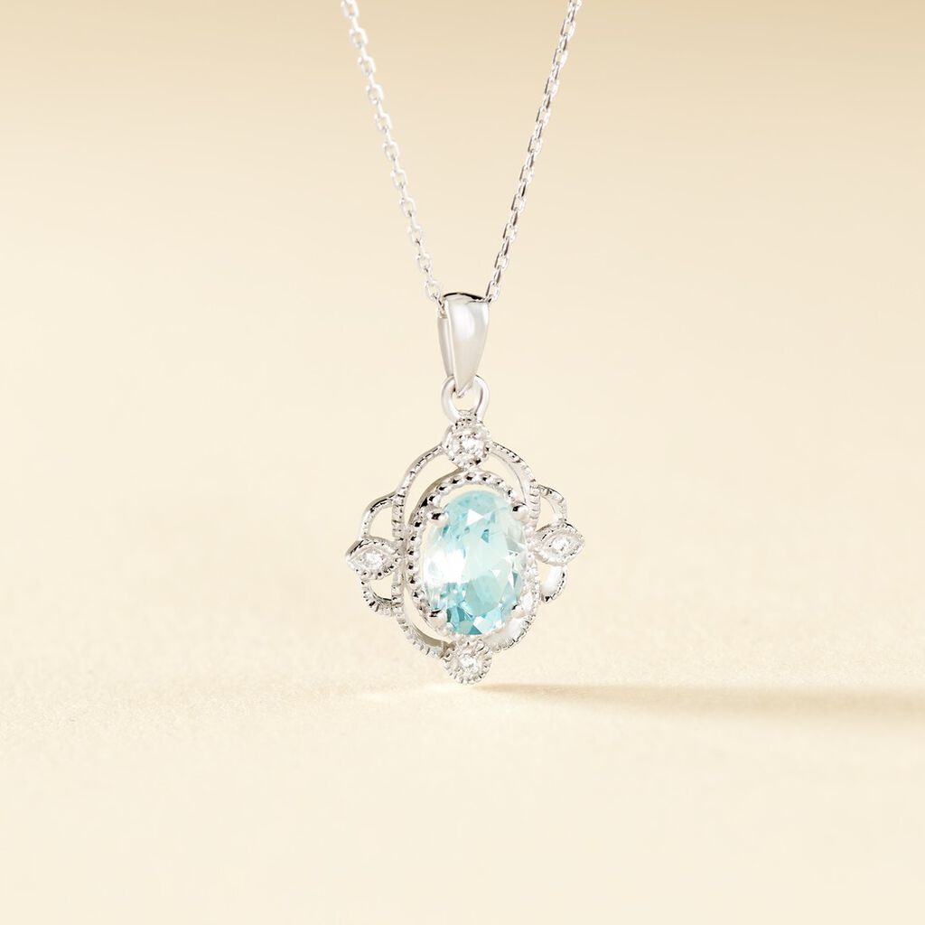 Collier Amance Or Blanc Topaze Et Oxyde De Zirconium - Colliers Femme | Histoire d&rsquo;Or