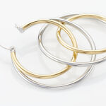 Cr&eacute;oles Adisson Acier Bicolore - Boucles d'oreilles cr&eacute;oles Femme | Histoire d&rsquo;Or