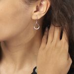 Boucles D'oreilles Pendantes Nicole Argent Blanc Oxyde De Zirconium - Boucles d'oreilles fantaisie Femme | Histoire d&rsquo;Or