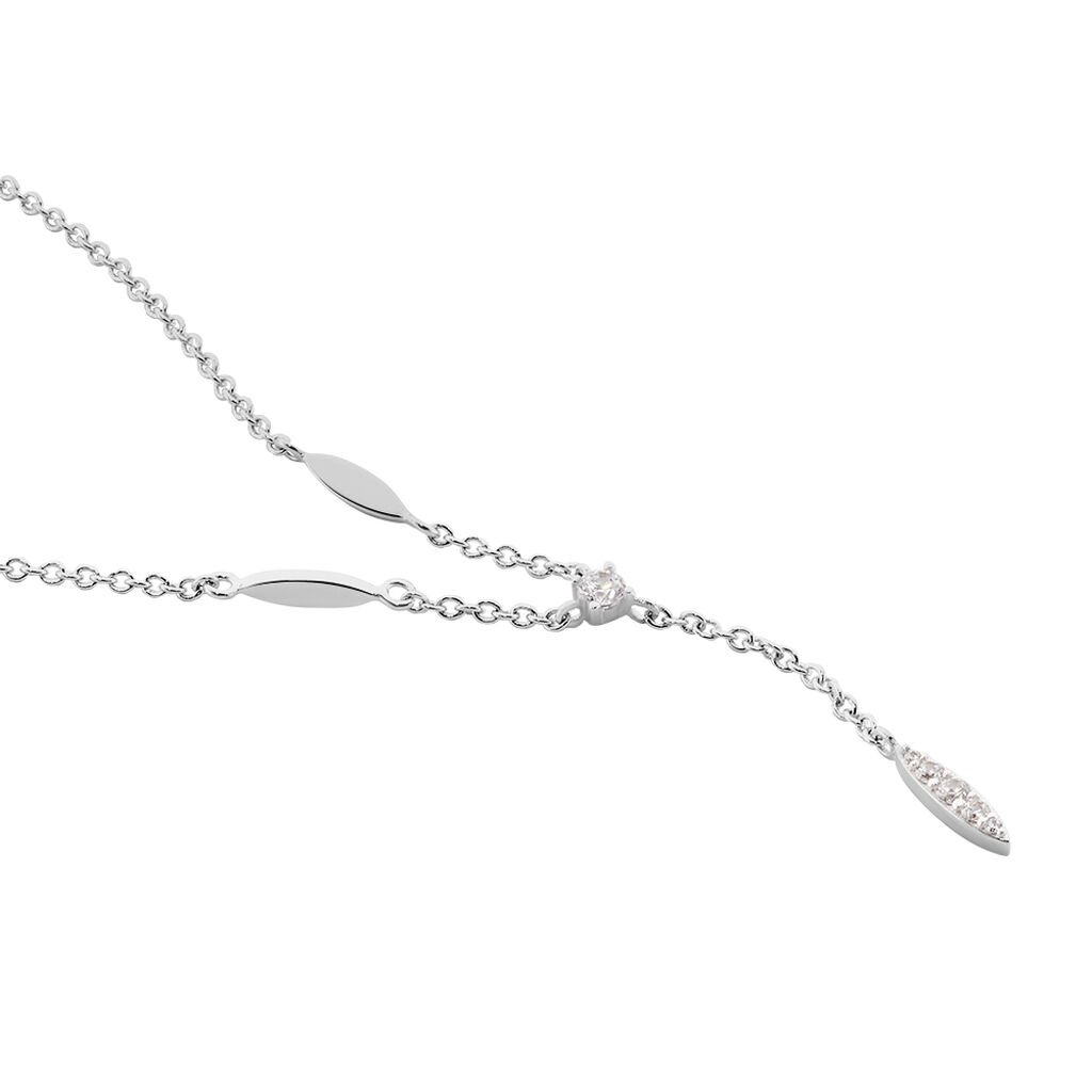 Collier Bormana Argent Blanc Oxyde De Zirconium - Colliers fantaisie Femme | Histoire d&rsquo;Or