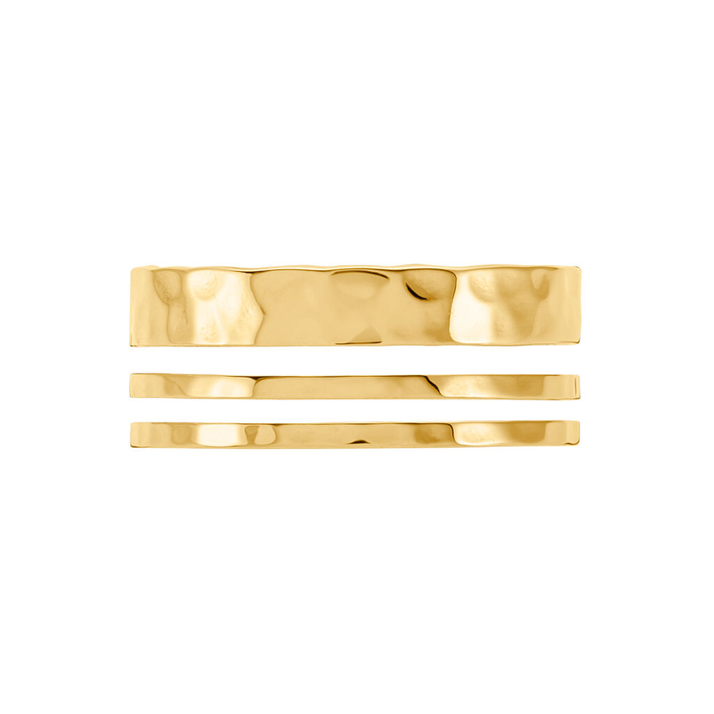 Bague Hera Acier Dore Yvanelle Triple Rangs - Bagues fantaisie Femme | Histoire d’Or