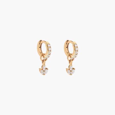 Cr&eacute;oles Leokadia Plaqu&eacute; Or Jaune Oxyde De Zirconium - Boucles d'oreilles cr&eacute;oles Femme | Histoire d&rsquo;Or